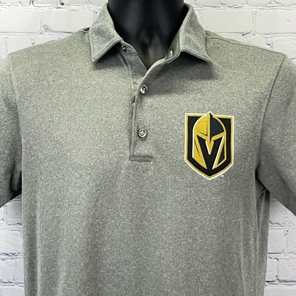 Las Vegas Golden Knights Polo Shirt NHL Ice Hockey Short Sleeve Gray S Small